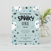 Blauwe spooky een Halloween jongen 1e verjaardag Kaart (Staand voorkant)