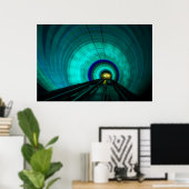 Blauwe spoortunnel, Singapore Poster (Thuiskantoor)