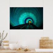 Blauwe spoortunnel, Singapore Poster (Keuken)