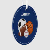 Blauwe sport aangepaste versiering ornament (voorkant)