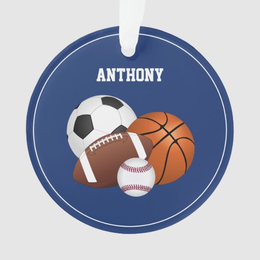 Blauwe sport aangepaste versiering ornament (voorkant)