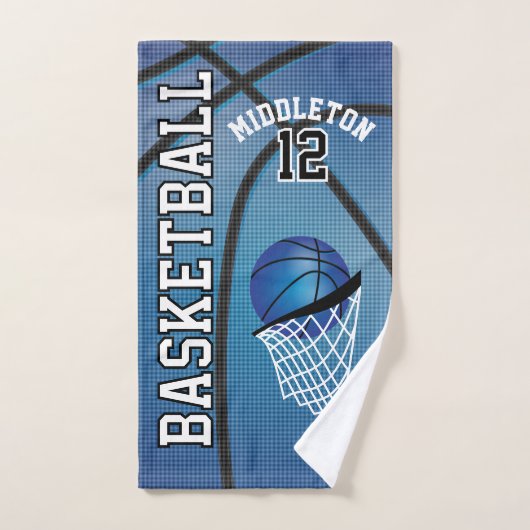 Blauwe sport 🏀 Basketball | DIY-tekst Handdoek (Handdoek)