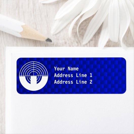 Blauwe sport etiket (Insitu)