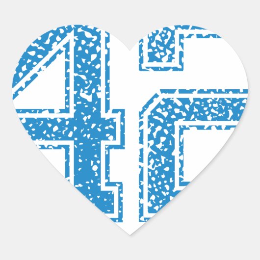 Blauwe Sport Jerzee nummer 42 Hart Sticker (Voorkant)