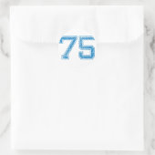 Blauwe Sport Jerzee nummer 75 Ronde Sticker (Tas)