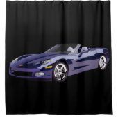 Blauwe sportwagen douchegordijn (Voorkant)