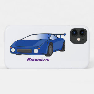 Blauwe sportwagen met afbeelding van luchtfolie Case-Mate iPhone case