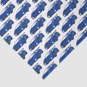 Blauwe sportwagen met afbeelding van luchtfolie tissuepapier (Detail)