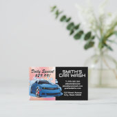 Blauwe sportwagen | Zeepbellen | Automatisch wasse Visitekaartje (Staand voorkant)