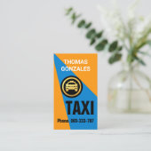 Blauwe Spotlight op Taxi Service Visitekaartje (Staand voorkant)