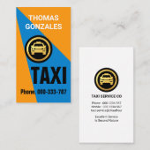 Blauwe Spotlight op Taxi Service Visitekaartje (Voorkant / Achterkant)