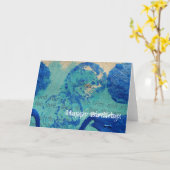 Blauwe Spots Gemengde Media, Happy Birthday! Kaart (Gele Bloem)