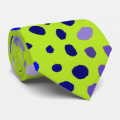Blauwe spots op Limoen Stropdas (Opgerold)