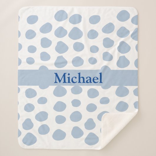 BLAUWE SPOTS SHERPA BLANKET DEKEN (Voorkant)