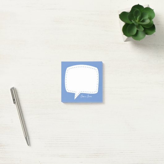 blauwe spraakballon gepersonaliseerde naam spraakw post-it® notes (Kantoor)