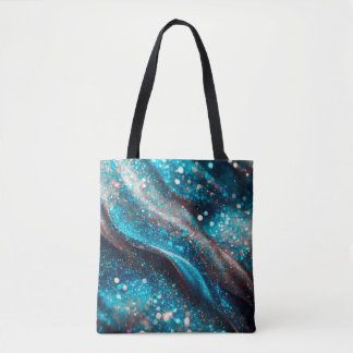 Blauwe sprankelende Abstracte achtergronden boodsc Tote Bag