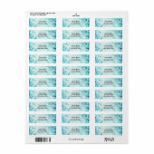Blauwe Sprankelende Lichten Glamour Adresetiketten Etiket (Full Sheet)