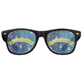 Blauwe sprankelende Nieuwjaar Golden Dark Sterrenn Retro Zonnebril (Voorkant)