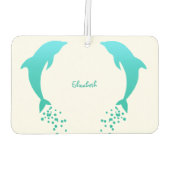 Blauwe springende Dolfijn met Bubbles Luchtverfris Luchtverfrisser (Achterkant)