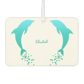 Blauwe springende Dolfijn met Bubbles Luchtverfris Luchtverfrisser (Voorkant)