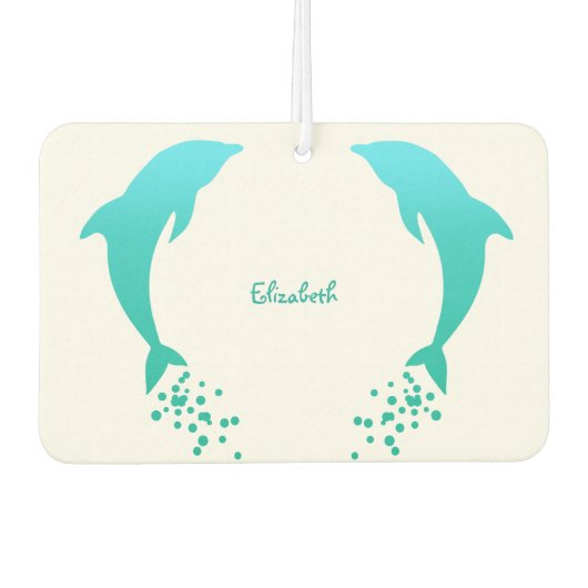 Blauwe springende Dolfijn met Bubbles Luchtverfris Luchtverfrisser (Voorkant)