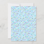 Blauwe Sprinkle | Donut | Baby Sprinkle Uitnodigin Kaart (Achterkant)