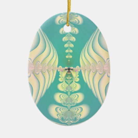 Blauwe Sprookje Keramisch Ornament (Voorkant)