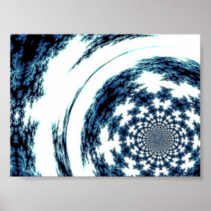 Blauwe spun-draden poster