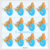 Blauwe staart Mermaids Thunder_Cove Sticker (Vel)