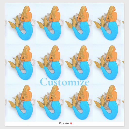 Blauwe staart Mermaids Thunder_Cove Sticker (Vel)