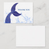 Blauwe staart van zeemeermin - Hartelijk dank Notitiekaartje (Voorkant / Achterkant)