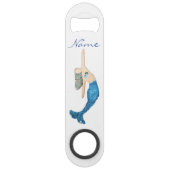 Blauwe staart Zeemeermin die Thunder_Cove zwemt Speed Flessenopener (Achterkant)