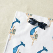 Blauwe staart Zeemeermin die Thunder_Cove zwemt Strandlaken (In situ)