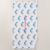 Blauwe staart Zeemeermin die Thunder_Cove zwemt Strandlaken (Voorkant)