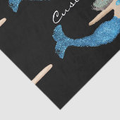 Blauwe staart Zeemeermin die Thunder_Cove zwemt Tissuepapier (Detail)