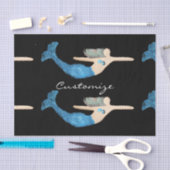 Blauwe staart Zeemeermin die Thunder_Cove zwemt Tissuepapier (Craft)