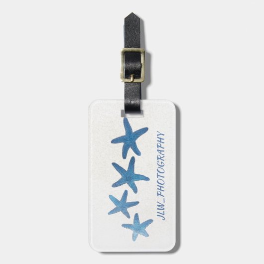Blauwe staartvis  bagagelabel (Voorkant verticaal)