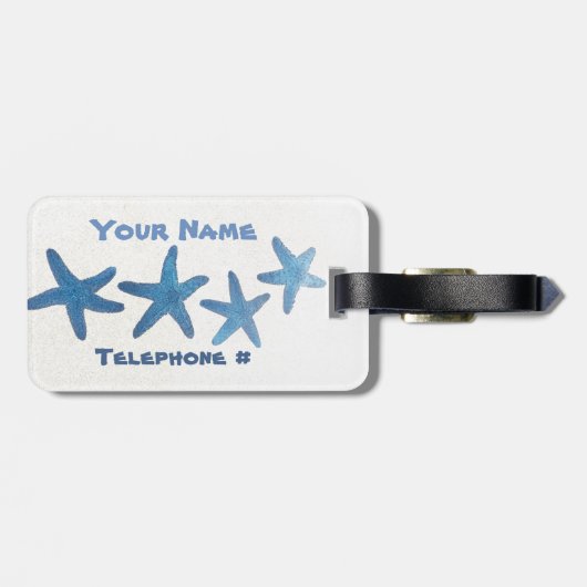 Blauwe staartvis bagagelabel (Achterkant horizontaal)