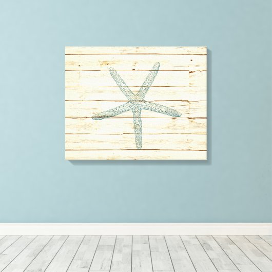 Blauwe staartvis canvas afdruk (Insitu (Houten vloer))