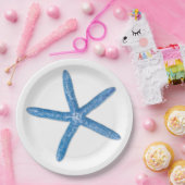 Blauwe staartvis papieren bordje (Feest)