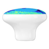 blauwe staartzeemeermin keramische knop (Zijkant)