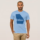Blauwe staat Georgië T-shirt (Voorkant volledig)