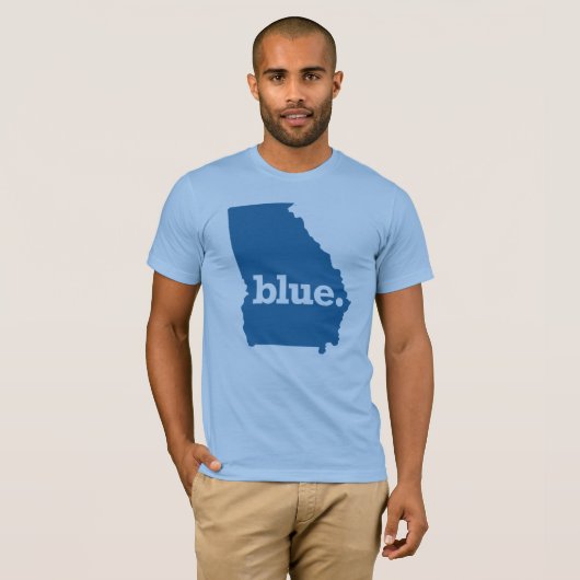 Blauwe staat Georgië T-shirt (Voorkant volledig)