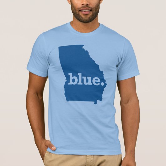 Blauwe staat Georgië T-shirt (Voorkant)