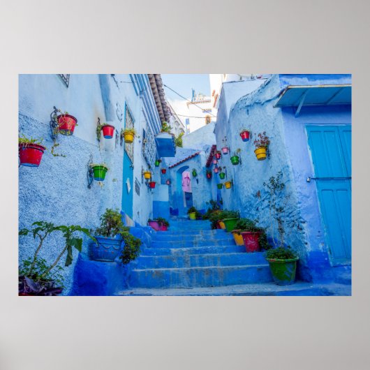 Blauwe stad, Chefchauan Poster (Voorkant)