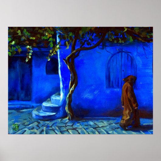 Blauwe stad poster (Voorkant)