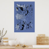 Blauwe stad poster (Keuken)