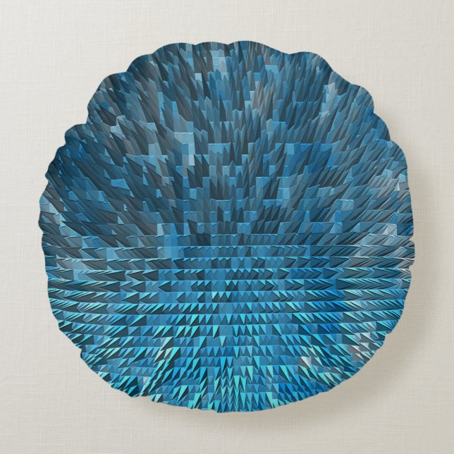 Blauwe stad..... rond kussen (Voorkant)