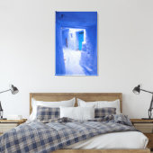 Blauwe stad steeg canvas afdruk (Insitu (Slaapkamer))