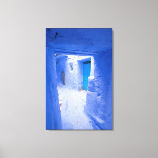 Blauwe stad steeg canvas afdruk (Voorkant)